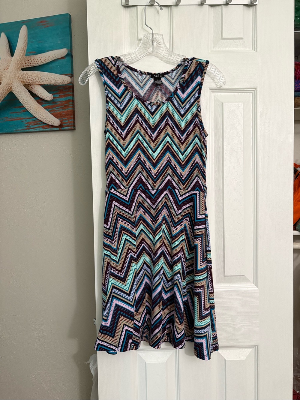 Rue21 Multicolor Chevron Sleeveless A-Line Dress